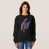 Bisexual Bi Pride Flag Scratch Scar Trui (Voorkant volledig)