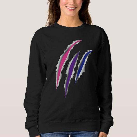 Bisexual Bi Pride Flag Scratch Scar Trui (Voorkant)
