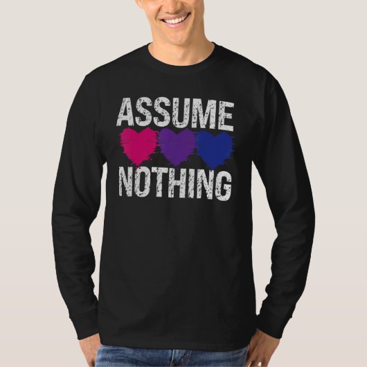Bisexual Bi Pride Flag veronderstelt niets 1 T-shirt (Voorkant)