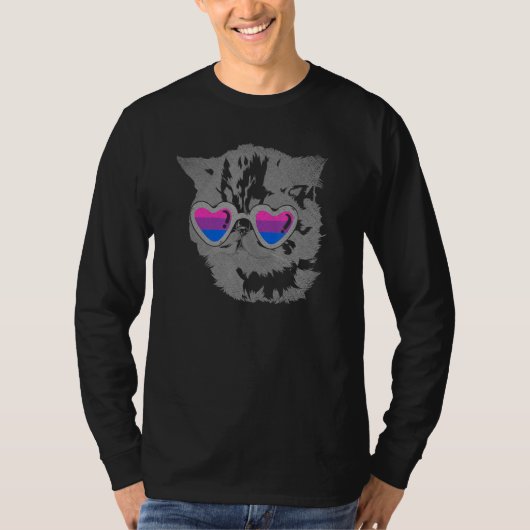 Bisexual Cat Cool Sunbril Bi Pride Lgbt Bisexu T-shirt (Voorkant)