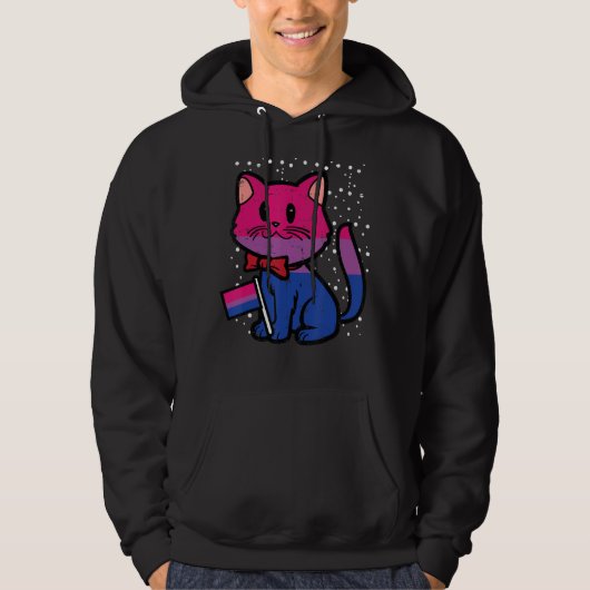 Bisexual Cat Flag Bi Pride Lgbtq Girls Kids Toddle Hoodie (Voorkant)