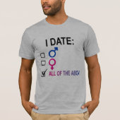 Bisexual Dating Preference Checklist T-shirt (Voorkant)