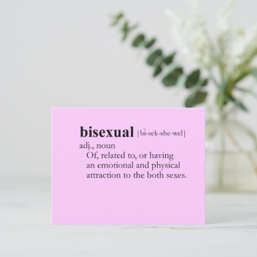BISEXUAL (definitie) Briefkaart (Staand voorkant)