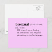 BISEXUAL (definitie) Briefkaart (Voorkant / Achterkant)