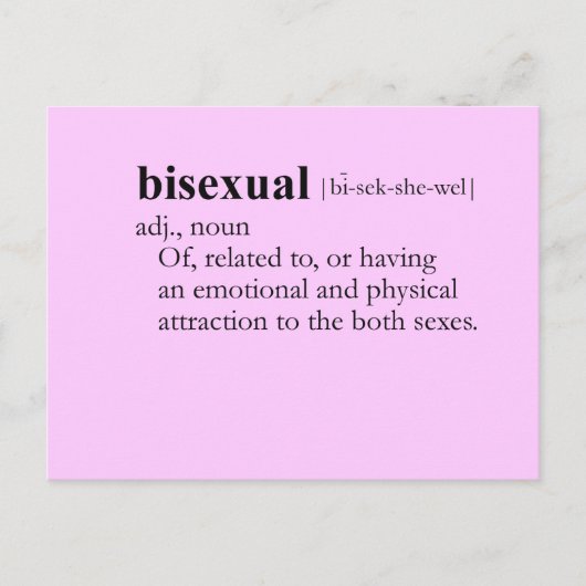 BISEXUAL (definitie) Briefkaart (Voorkant)