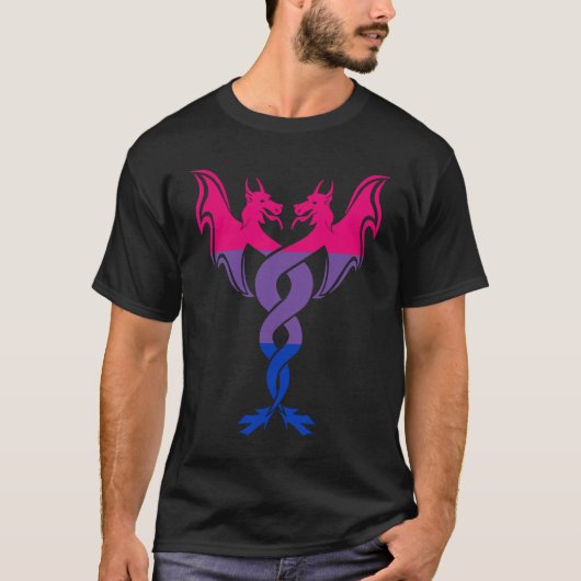 Bisexual Dragon Couple Bi Pride Bisexual Flag Bise T-shirt (Voorkant)