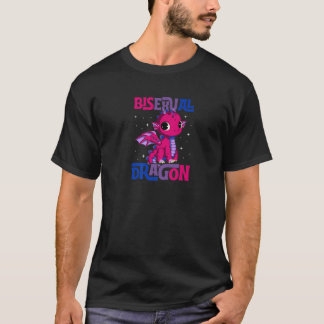 Bisexual Dragon Funny Cute Majestic Bi Pride Flag T-shirt