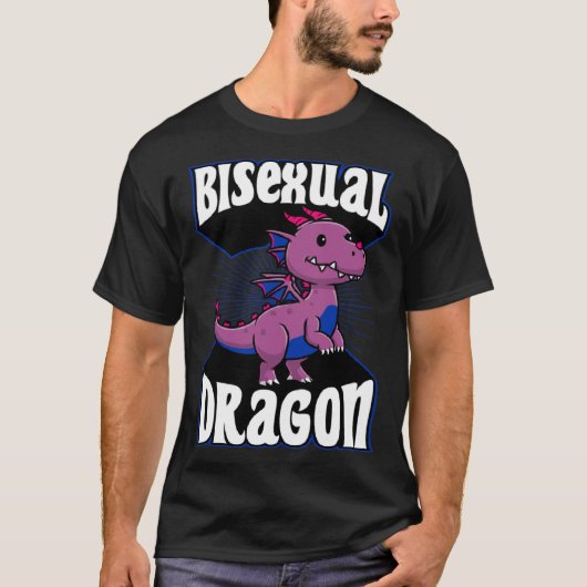 Bisexual Dragon LGBTQ Mythical Bisexual Pride Flag T-shirt (Voorkant)