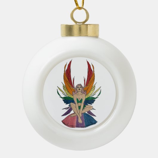 Bisexual Faerie Keramische Bal Ornament (Voorkant)