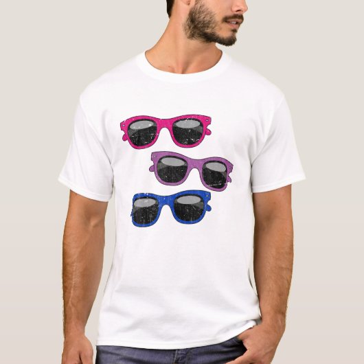 Bisexual Flag Cool Sunbribril Bi Pride Month LGBT T-shirt (Voorkant)