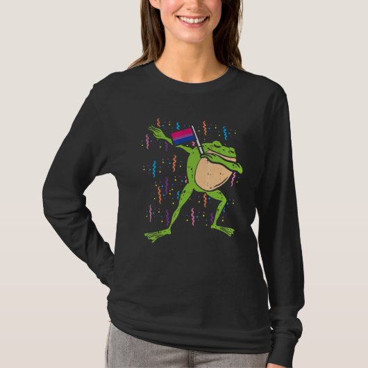 Bisexual Flag Frog Dab Lgbt Bi Pride Stuff Animal T-shirt (Voorkant)