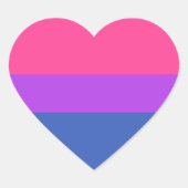 Bisexual Flag Hart Sticker (Voorkant)