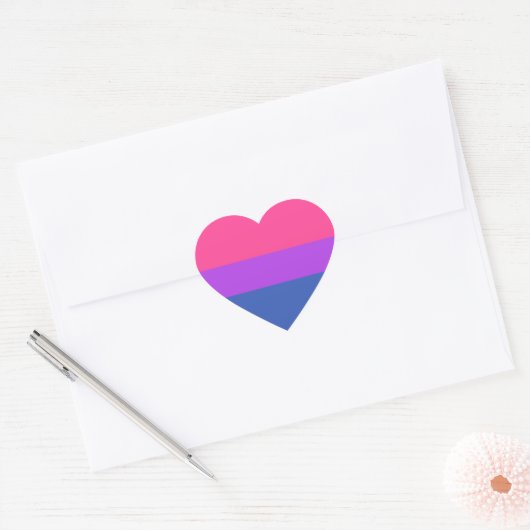 Bisexual Flag Hart Sticker (Envelop)