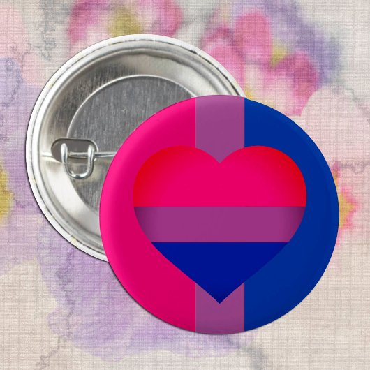 Bisexual Flag Heart & Pride community/gender flag Ronde Button 3,2 Cm