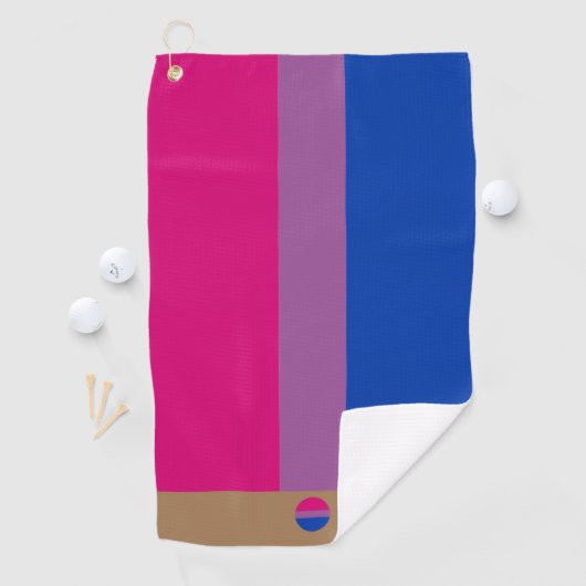 Bisexual Flag & Pride golfing monogrammed/LGBT G Golfhanddoek (Insitu)