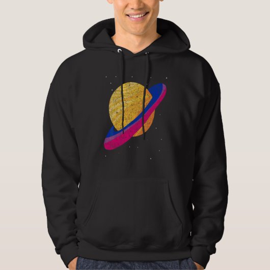 Bisexual Flag Queer Saturn Bi Pride Hoodie (Voorkant)