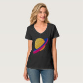 Bisexual Flag Queer Saturn Bi Pride T-shirt (Voorkant volledig)
