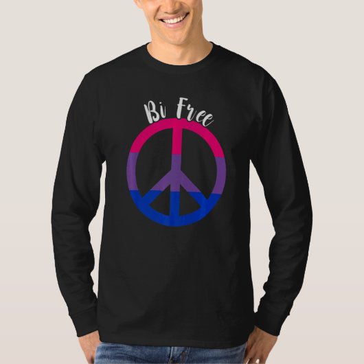 Bisexual Free Peace LGBTQ Bi Bisexual Pride Bisexu T-shirt (Voorkant)