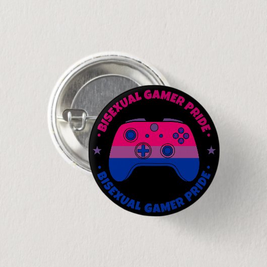 Bisexual Gamer Pride Videogame Controller Ronde Button 3,2 Cm (Voorkant /achterkant)