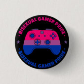 Bisexual Gamer Pride Videogame Controller Ronde Button 3,2 Cm (Voorkant)