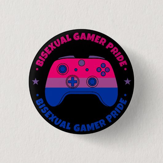 Bisexual Gamer Pride Videogame Controller Ronde Button 3,2 Cm (Voorkant)