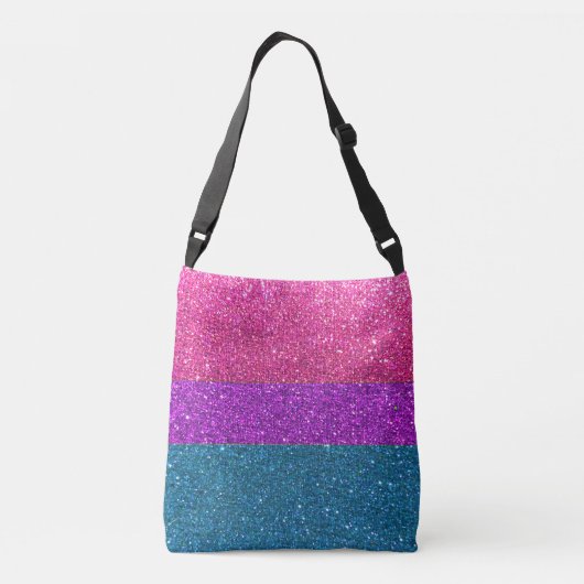 Bisexual Gay Pride Flag Glitter Stripes LGBTQ Love Crossbody Tas (Achterkant)