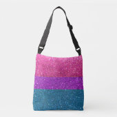 Bisexual Gay Pride Flag Glitter Stripes LGBTQ Love Crossbody Tas (Voorkant)