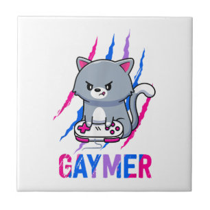 Bisexual Gaymer Geek Pride LGBT Video Game Lovers Tegeltje