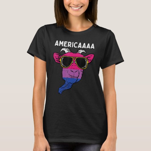 Bisexual Goat America Fun Bi Pride Flag Lgbtq Men  T-shirt (Voorkant)