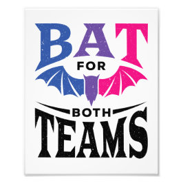 Bisexual Halloween Bat voor beide teams Foto Afdruk