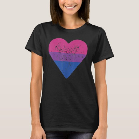 Bisexual Heart Bisexuality Bi Love Flag LGBTQ Prid T-shirt (Voorkant)