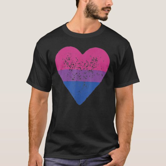 Bisexual Heart Bisexuality Bi Love Flag LGBTQ Prid T-shirt (Voorkant)