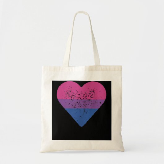 Bisexual Heart Bisexuality Bi Love Flag LGBTQ Prid Tote Bag (Voorkant)