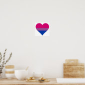 Bisexual Heart LGBTQ Pride Flag Poster (Keuken)