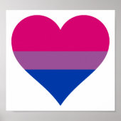 Bisexual Heart LGBTQ Pride Flag Poster (Voorkant)