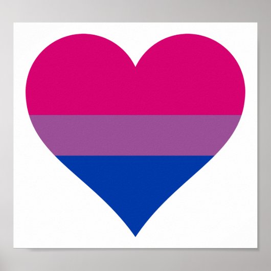 Bisexual Heart LGBTQ Pride Flag Poster (Voorkant)
