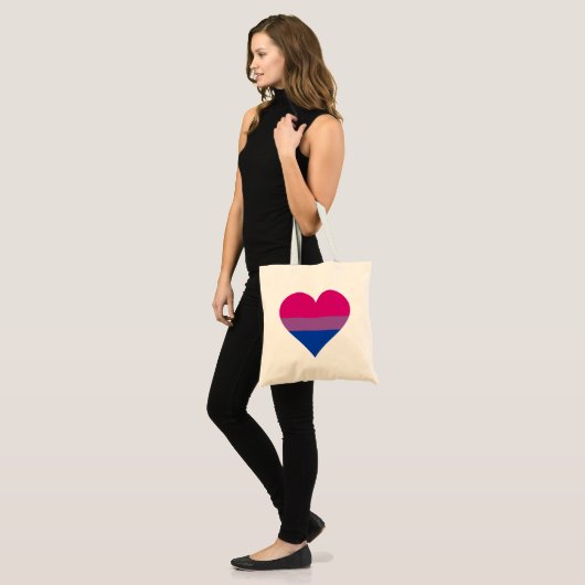 Bisexual Heart LGBTQ Pride Flag Tote Bag (Voorkant (model))