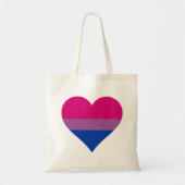 Bisexual Heart LGBTQ Pride Flag Tote Bag (Voorkant)
