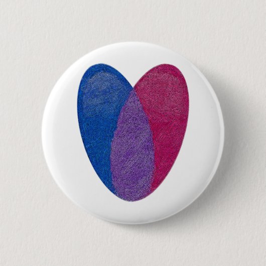 Bisexual Heart Ronde Button 5,7 Cm (Voorkant)