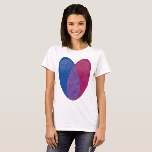 Bisexual Heart T-shirt (Voorkant volledig)