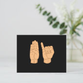 BISEXUAL in de Amerikaanse gebarentaal Briefkaart (Staand voorkant)
