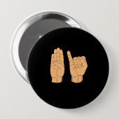 BISEXUAL in de Amerikaanse gebarentaal Ronde Button 4,0 Cm (Voorkant /achterkant)