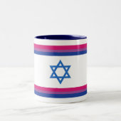 Bisexual Israel Pride Flag Small Tweekleurige Koffiemok (Center)