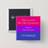 Bisexual Joke Vierkante Button 5,1 Cm (Voorkant /achterkant)