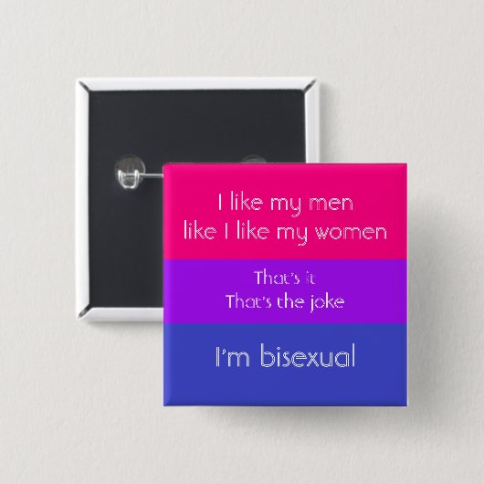 Bisexual Joke Vierkante Button 5,1 Cm (Voorkant /achterkant)