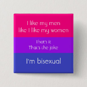 Bisexual Joke Vierkante Button 5,1 Cm
