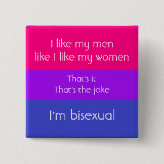 Bisexual Joke Vierkante Button 5,1 Cm