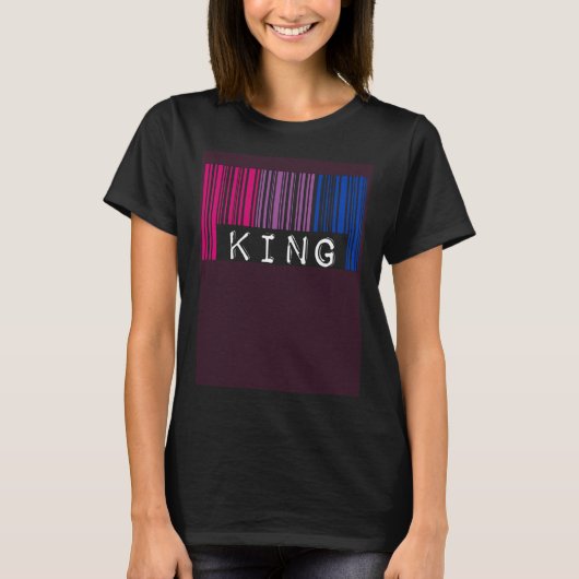 Bisexual King Barcode Trendy Bisexual Pride Flag A T-shirt (Voorkant)