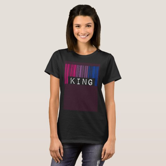 Bisexual King Barcode Trendy Bisexual Pride Flag A T-shirt (Voorkant volledig)
