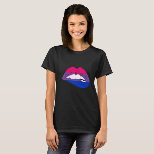 Bisexual Lips Bi Pride Bisexual Flag LGBTQ Bisexua T-shirt (Voorkant volledig)